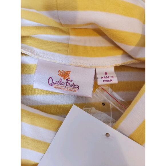 Quacker Factory Nautical Tunic Top Womens S Yellow White Sequins Anchor Beach - Picture 6 of 7